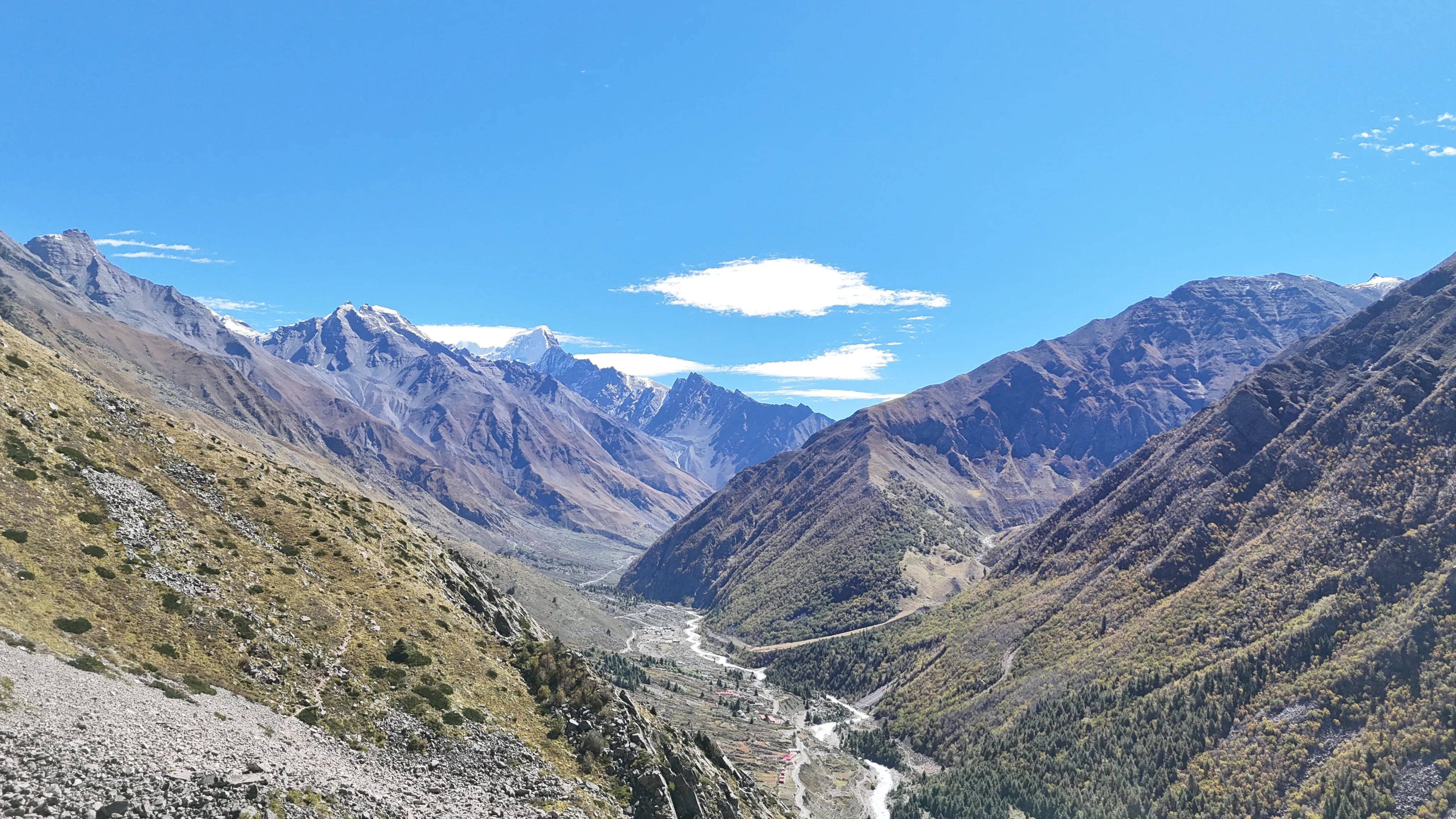 Snow capped mountains
